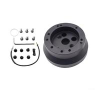 HomeVortex Steering Wheel Hub Adapter 5/6 Hole Aluminum Alloy Compatible with Car Modification Parts Black Silver 10.2x8.6x4.2cm(Style B, Black)