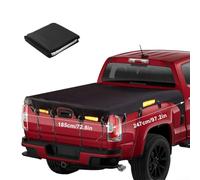 HomeVortex Truck Bed Tarp Cover for For GMC For Silverado for RAM, Waterproof 600D Oxford Fabric Cargo Shield with Bungee Webbings, Heavy Duty Black Pickup Bedding Sheet(L247*W185)