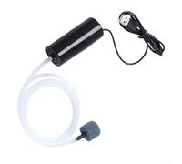 HomeVortex USB Portable Aquarium Air Pump, Ultra-Quiet Oxygenator for Fish Tank, Compact Battery ed Aerator for Freshwater Saltwater, Black(Black)