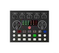 HomeVortex V8S External Sound Card Microphone Mixer USB Rechargeable for battery For DSP Noise Reduction Double-Layer Filter Shockproof Mount For PC Live Streaming Recording Music Singing