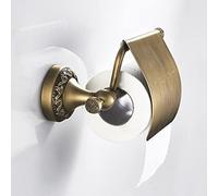 HomeVortex Vintage Style Brass Toilet Roll Dispenser Wall-Mounted Bathroom Fixture Construction Smooth Edges Rust-Proof Design Minimalist Aesthetic Home Improvement