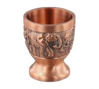 HomeVortex Vintage Zinc Alloy Sake Cup, Elegant Metal Mug for Tea Wine Spirits, Sturdy Bronze Elephant with Stable Base, Compact Bar Tool for Party Home Indoor(Red)