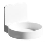 HomeVortex Wall-Mounted Bottle Holder with Strong Suction, No-Drill ABS Storage Shelf for Bathroom and Kitchen, Waterproof Cup Organizer for Toothbrushes and Condiments, White 9x7x2cm
