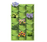 HomeVortex Wall Mounted Felt Planting Bags Vertical Grow Bag for Vegetables Flowers Herbs Indoor Garden Greening Space Saving Hanging Pouch Green(1)