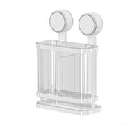 HomeVortex Wall Mounted Suction Cup Chopstick Holder, 16.7x8.5x25cm, White | for Kitchen, Kitchen Drainage Utensil Storage Rack for Smooth Surfaces, White Grey Color, 16.7x8.5x25cm Size