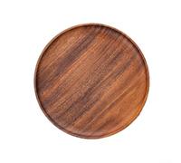 HomeVortex Walnut Wood Tray, Round Serving Platter for Tea Cups, Dried Fruit, Desserts, Snacks, 15x15cm/20x20cm/25x25cm, Brown(Brown20cm)
