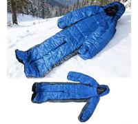 HomeVortex Wearable Ultralight Human-Shaped Sleeping Bag,with Breathable Cotton Filling and Polyester Lining,for Winter Camping Hiking and Outdoor Adventures(L Blue-gray)