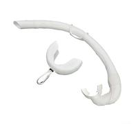 HomeVortex Wet Snorkel Tube, Foldable Silicone Breathing Tube,with Buckle & Storage Box, Flexible Roll-Up Design,for Diving and Snorkeling, Portable Swim Gear (37cm)(White)