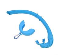 HomeVortex Wet Snorkel Tube, Foldable Silicone Breathing Tube,with Buckle & Storage Box, Flexible Roll-Up Design,for Diving and Snorkeling, Portable Swim Gear (37cm)(Blue)