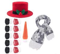 HomeVortex Winter Outdoor-Snowman Making Kit Complete Dress Up Decorating Set With Accessories For Family Fun Activities DIY Snow Building Tools(B)