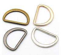 HomewareTakeaway FLAT Alloy Metal D-RINGS WELDED Buckles ~ 9mm high x 16mm wide ~ Small Leathercraft Webbing Rings ~ Silver, Gold, Brass, Black (2, Brass)