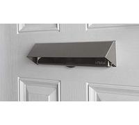 Homewatch Letterplate Restrictor Shroud Cowl Visor Guard - Letterbox Cover for Extra Security - Silver Grey - Hidden Fix - Stop Key Fishing