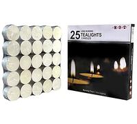 Homeway 25 Tea Light 22g Candles Long Burning Unscented Tealights Candles in Box, Tea lite Candles Set Gift Pack of 25. Candles for Burner, Christmas Candles