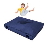 Homewell 4 x 6 Ft Crash Pad - Soft Velvet Cover Sensory Crash Pad for Kids with Durable Shock-Absorbing Foam, Machine Washable Cover, Ultimate Comfort and Safety for Kids, Adults and Pets (Blue)