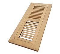 Homewell White Oak Floor Register, Flush Mount Vent, 4x12 Inch, Unfinished