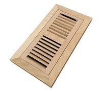 Homewell White Oak Wood Floor Register, Flush Mount Vent with Damper, 4x10 Inch, Unfinished