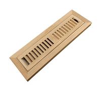 Homewell White Oak Wood Floor Register Vent Cover, Flush Mount with Frame, 2X10 Inch with Damper, Unfinished