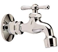 Homewerks 3210-161-CH-B-Z Single Handle Wall-Mount Faucet with Aerator and Flange, Chrome