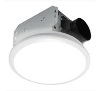 Homewerks Worldwide 7141-80 Bathroom Fan Integrated LED Light Ceiling Mount Exhaust Ventilation, 1.1 Sones, Round 80 CFM