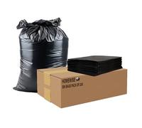 HOMEWISE 200 Heavy Duty Bin Bags | Bin Liners Heavy Duty Bin Bags 100L 23μm | Extra Strong Black Refuse Sacks for Rubbish Eco-Friendly Recycled Material | Large Bin Liners for Home, Office, Restaurant
