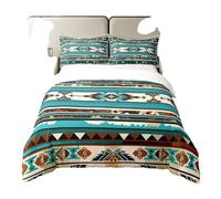 Homewish 100% Cotton Western Comforter Cover,Southwestern Aztec Bedding Set,Ethnic Tribe Double Duvet Cover,Bohemian Decor Quilt Cover for Kids Teen Adults,Exotic Retro Geometric Bedspread Cover