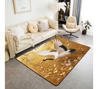 Homewish 3D Red-Crowned Crane Large Rugs for Bedroom 150x200cm