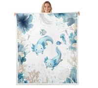 Homewish Axolotl Fleece Blanket 127x152cm for Sofa