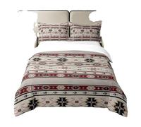 Homewish Aztec Cotton Duvet Cover King, Tribal Bedding Set Bedroom Decor | Cotton Ethnic Indian Tribe Geometric Triangle Stripes Quilt Cover with 2 Pillowcases, Boho Bed Sets