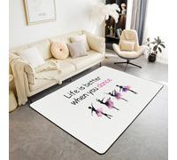 Homewish Ballet Dancer Area Rugs 100x150cmDance Ballerina Living Room Rug | Girly Graceful Gymnastics Non Shedding Carpet Musical Rhythmic Large Rugs