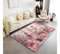 Homewish Ballet Princess Large Area Rug 150x200 cm - Christmas Nutcracker Living Room Rug Cute Royal Guarder Rugs for Bedroom, Cartoon Soldier Pink Bow Tie Carpet Indoor Floor Mat