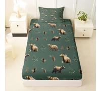 Homewish Bear and Squirrel Print Bed Sheets Single