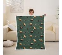 Homewish Bear and Squirrel Print Fleece Blanket 100x130cm