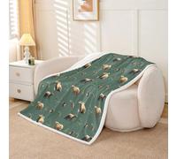 Homewish Bear and Squirrel Print Fleece Blanket Queen 229x229cm