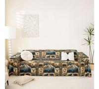 Homewish Bear Cabin Plaid Sofa Cover 180x231 Rustic Farmhouse Couch Covers Retro Hunting Deer Sofa Protector Country Woodland Pine Tree Couch Protector for Couches and Sofas