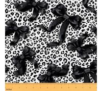 Homewish Black Leopard Print Fabric by The Yard