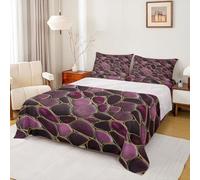Homewish Black Pebble Stone Print Single Bed Sheet Set 3 Piece