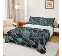 Homewish Black Pebble Stone Print Single Bed Sheet Set 3 Piece