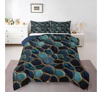 Homewish Black Pebble Stone Print Single Coverless Duvet Set Polyester