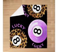 Homewish Black Purple Women Cheetah Pattern Funky Flannel Blanket 50"x60"
