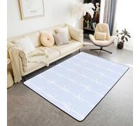 Homewish Blue Bows Area Rugs 100x150cm for Bedroom Living Room -Bowknot Striped Modern Floor Carpet for Girls Kids Teens | Cute Bow Knot Stripes Large Rugs Farmhouse Coquette Decor Non Shedding Carpet