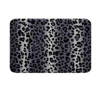 Homewish Blue Grey Cheetah Ombre Bath Mat for Bathroom Leopard Print Door Mat for Bedroom Bathroom Rug Non Slip - Wild Animal Skin Pattern Warm Soft Bedclothes Entrance Rug 16"x24"