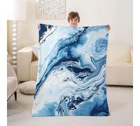 Homewish Blue Marble Vein Flannel Blanket 30"x40" for Sofa