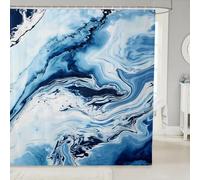 Homewish Blue Marble Vein Shower Curtain 72" W x 78" L