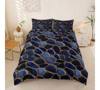 Homewish Blue Pebble Stone Print Single Duvet Cover Set with 1 Pillowcase