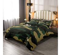 Homewish Boys Camouflage Duvet Set Green Camouflage Bedding Set Single Size Army Lightweight Coverless Duvet For Teens Men Room Decor Retro Campaign Militarily Geometric Pattern Quilt Quilt Duvet