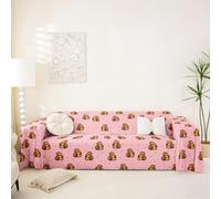 Homewish Brown Capybara Couch Cover Cute Hearts Daisy Flower Sofa Cover Capybara Family Couch Protector Cartoon Animal Sofa Slipcover 231x300