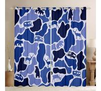 Homewish Camo Bear Deer Blackout Curtains 52 x 63 for Bedroom