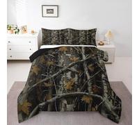 Homewish Camo Bedding Set for Boys Teens Western Cabin Double Comforter Set Rustic Farmhosue Hunting Lodge Down Comforter Set for Kids Adults Camouflage Country forest Quilt Set,With 2 Pillowcases