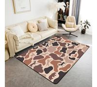 Homewish Camouflage Area Rug 150x200 cm Hunter Deer Living Room Rugs Woods Army Pink Brown Camo Decorative Carpet Hound Wolf Turkey Bear Pattern Indoor Floor Mat