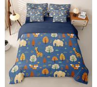 Homewish Cartoon Giraffe Fox 7 Piece Single Duvet Cover Set